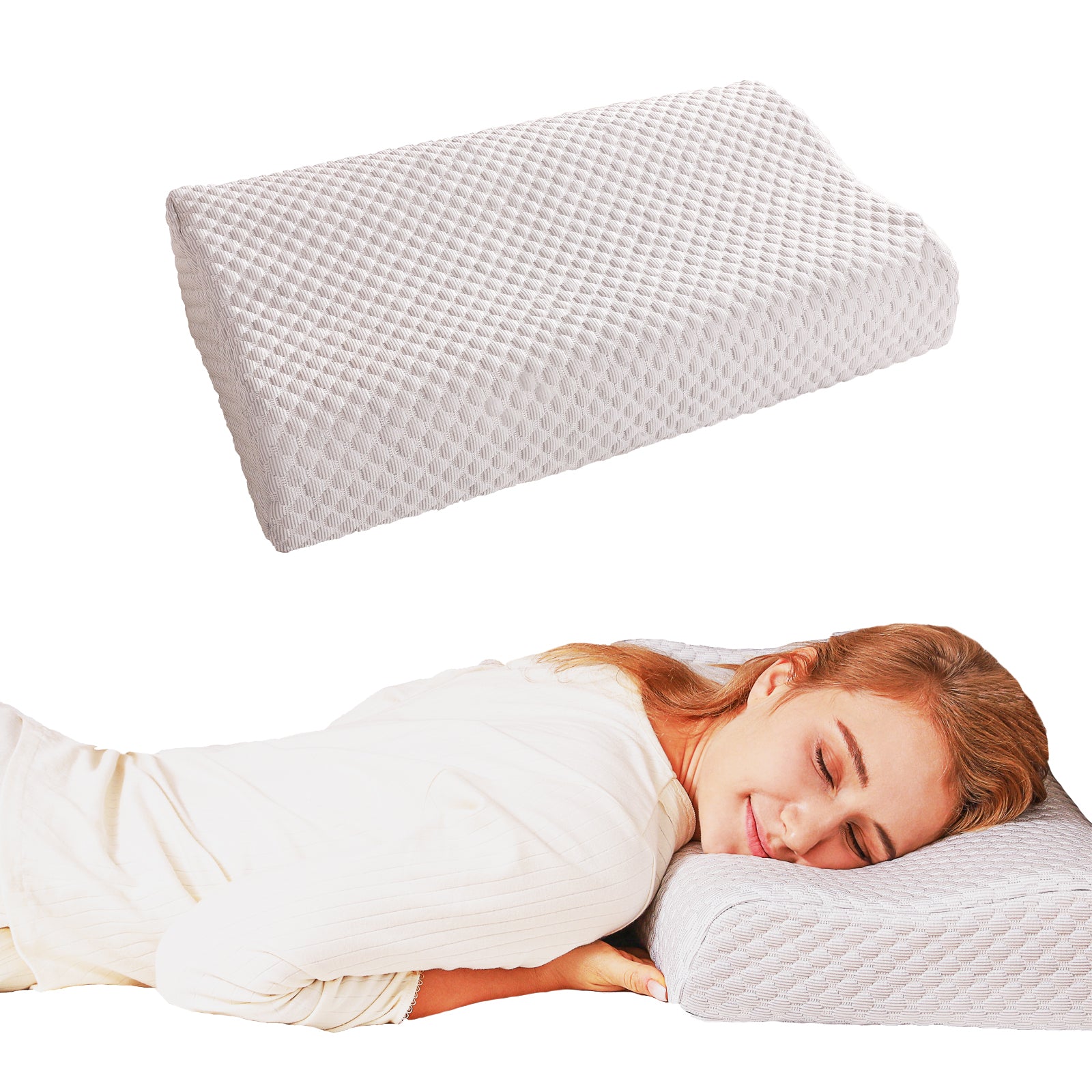 Memory Foam Pillow - Ergonomic Orthopedic Pillow for Neck & Shoulder Pain Relief